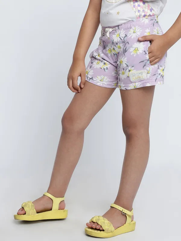 Mettle Girls Floral Printed Cotton Shorts