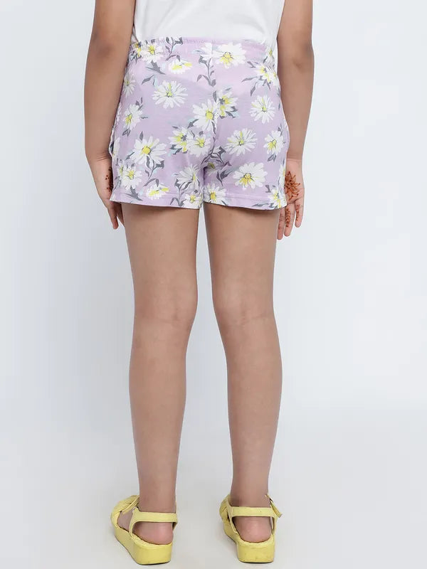 Mettle Girls Floral Printed Cotton Shorts