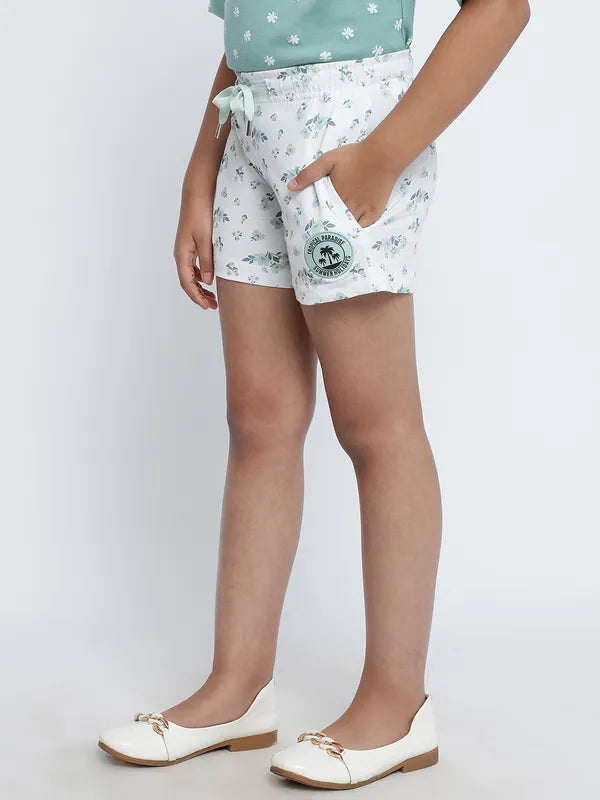 Mettle Girls Floral Printed Cotton Shorts