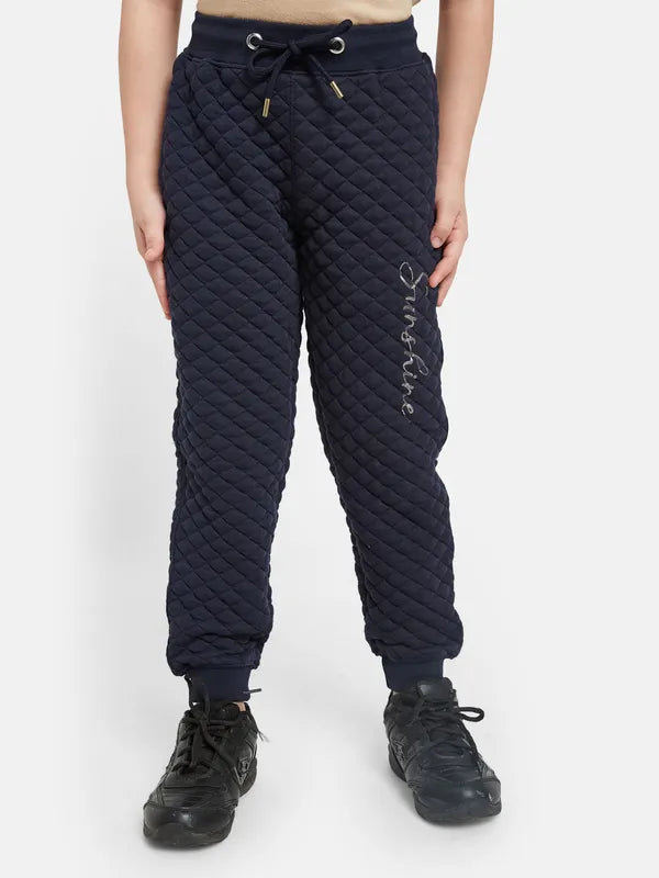 Mettle Girls Self Design Mid-Rise Joggers