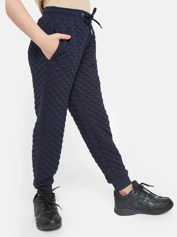 Mettle Girls Self Design Mid-Rise Joggers