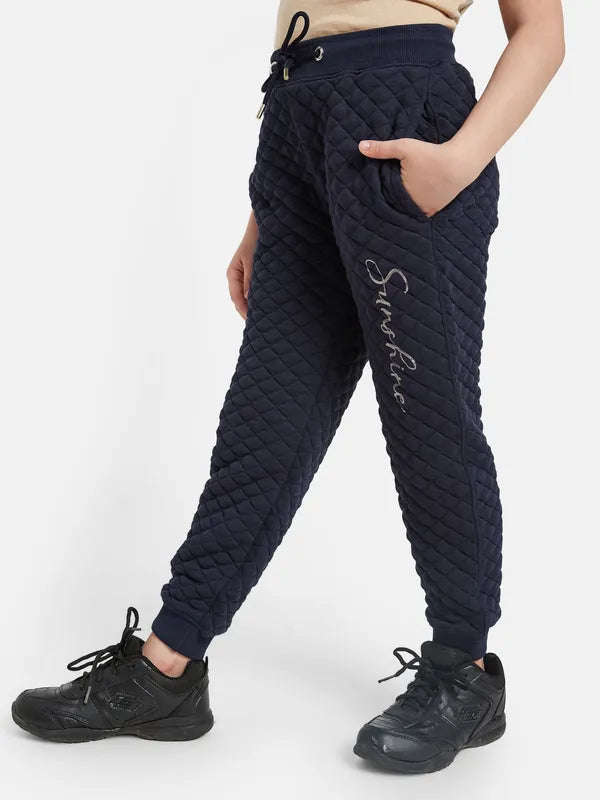 Mettle Girls Self Design Mid-Rise Joggers