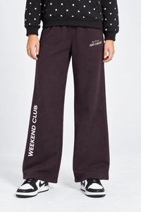Junior Girls Regular Fit Cotton Brushed Fleece Printed Lower – Wine