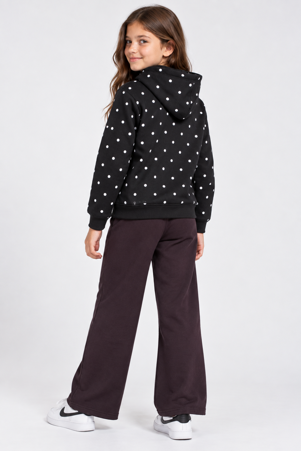 Junior Girls Regular Fit Cotton Brushed Fleece Printed Lower – Wine