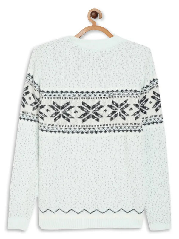 Mettle Girls Sea Green  Black Ethnic Pullover