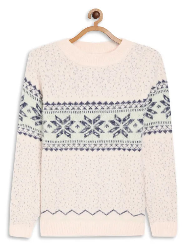 Mettle Girls Pink  Black Ethnic Pullover