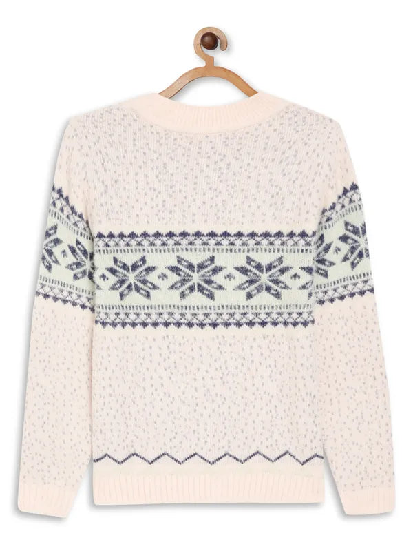 Mettle Girls Pink  Black Ethnic Pullover
