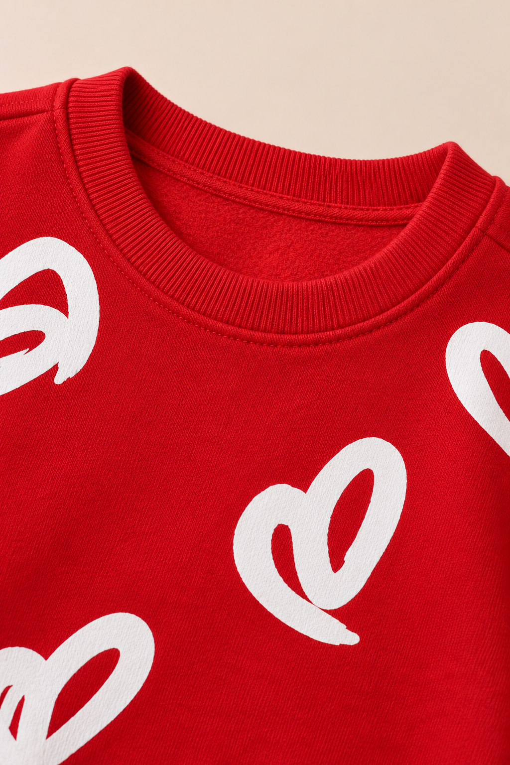 Junior Girls Brick Heart Print Brushed Cotton Fleece Sweatshirt – Regular Fit