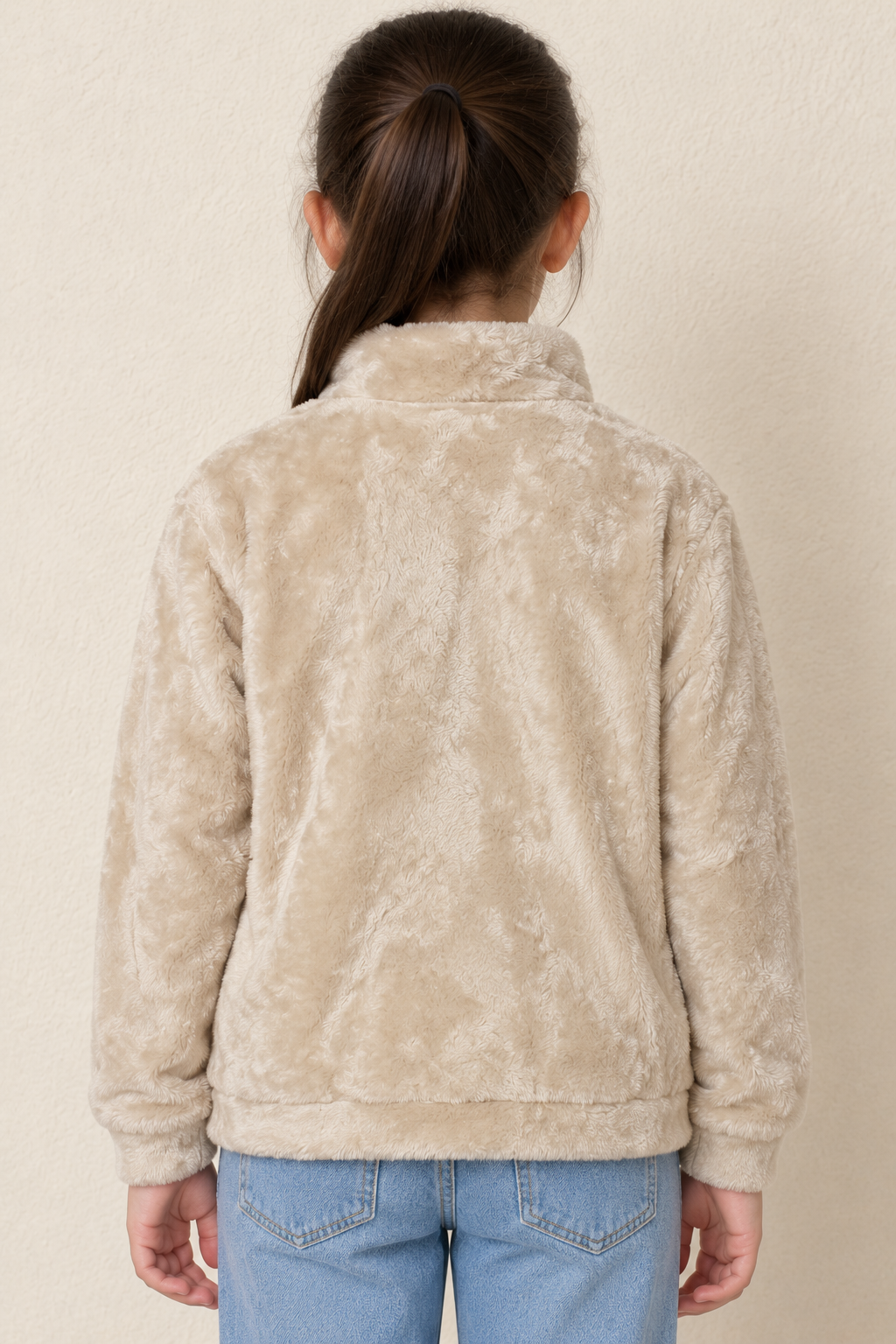 Girls Arona Coral Fur Full-Zip Sweatshirt with Stand Collar