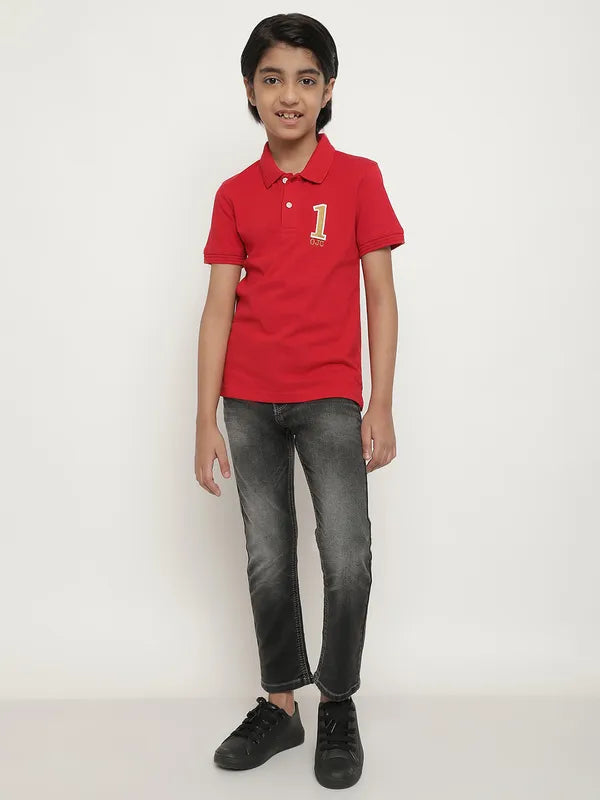 Octave Boys Polo Collar Short Sleeves Cotton T-Shirt