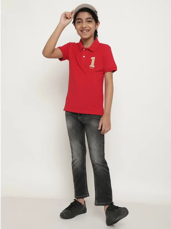 Octave Boys Polo Collar Short Sleeves Cotton T-Shirt