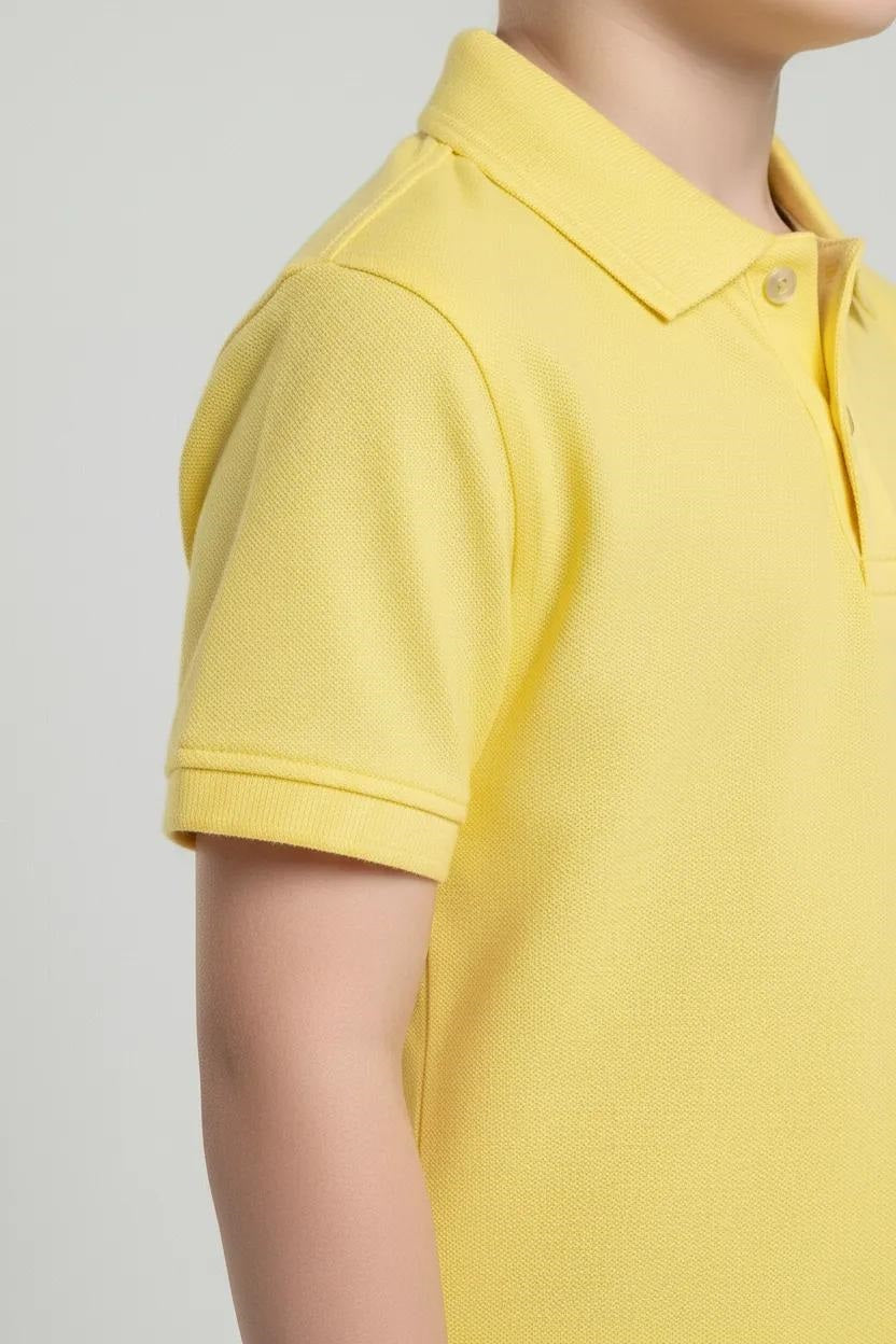 Boys Solid Polo Collar T-shirt