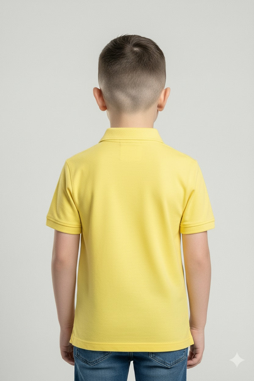 Boys Solid Polo Collar T-shirt
