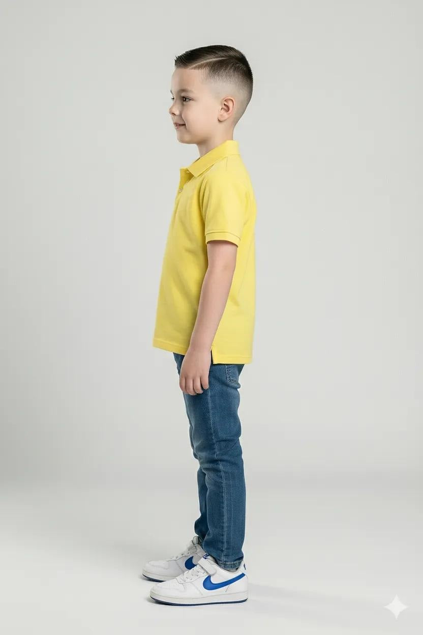 Boys Solid Polo Collar T-shirt