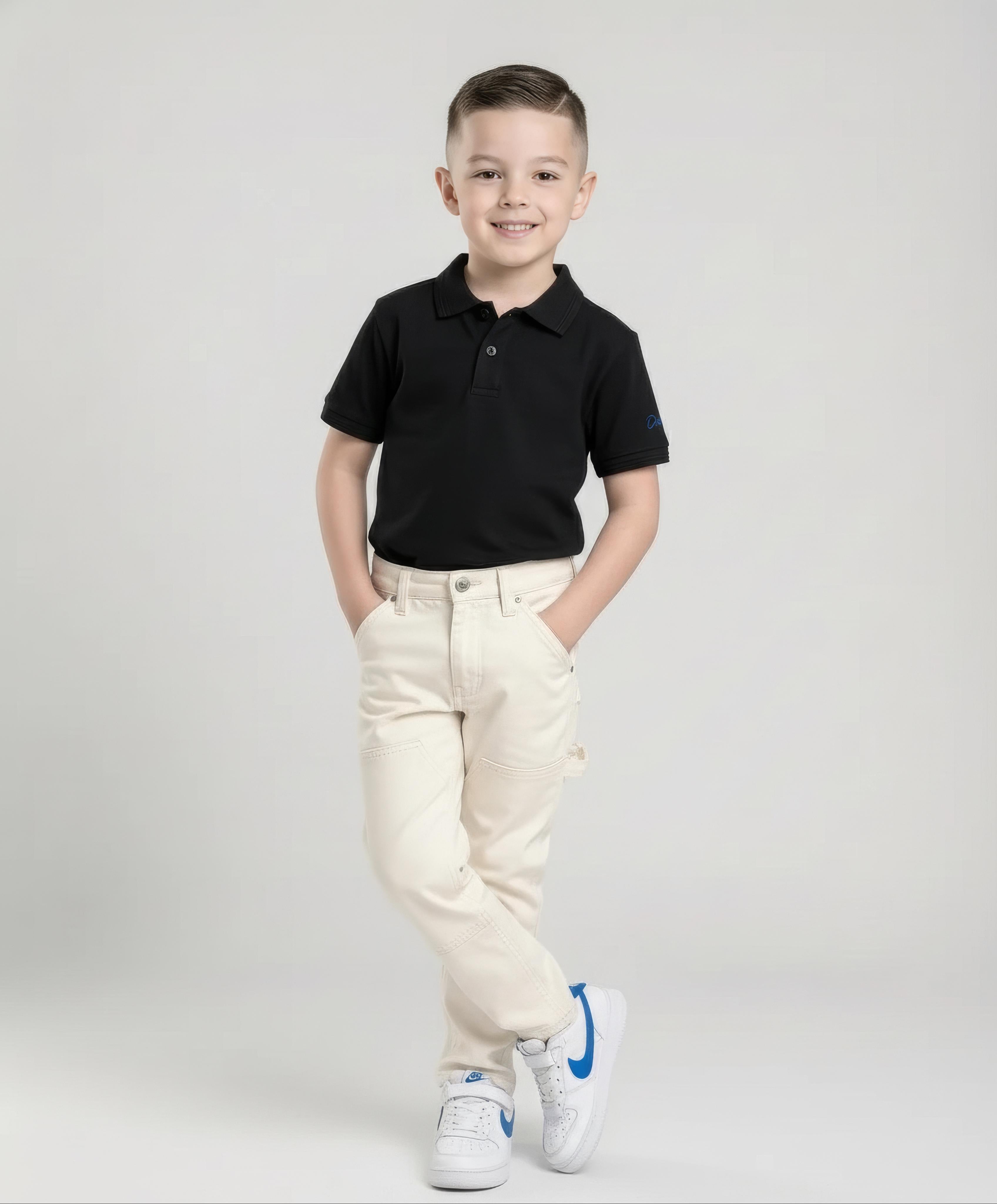 Boy Solid Polo Neck T-Shirt