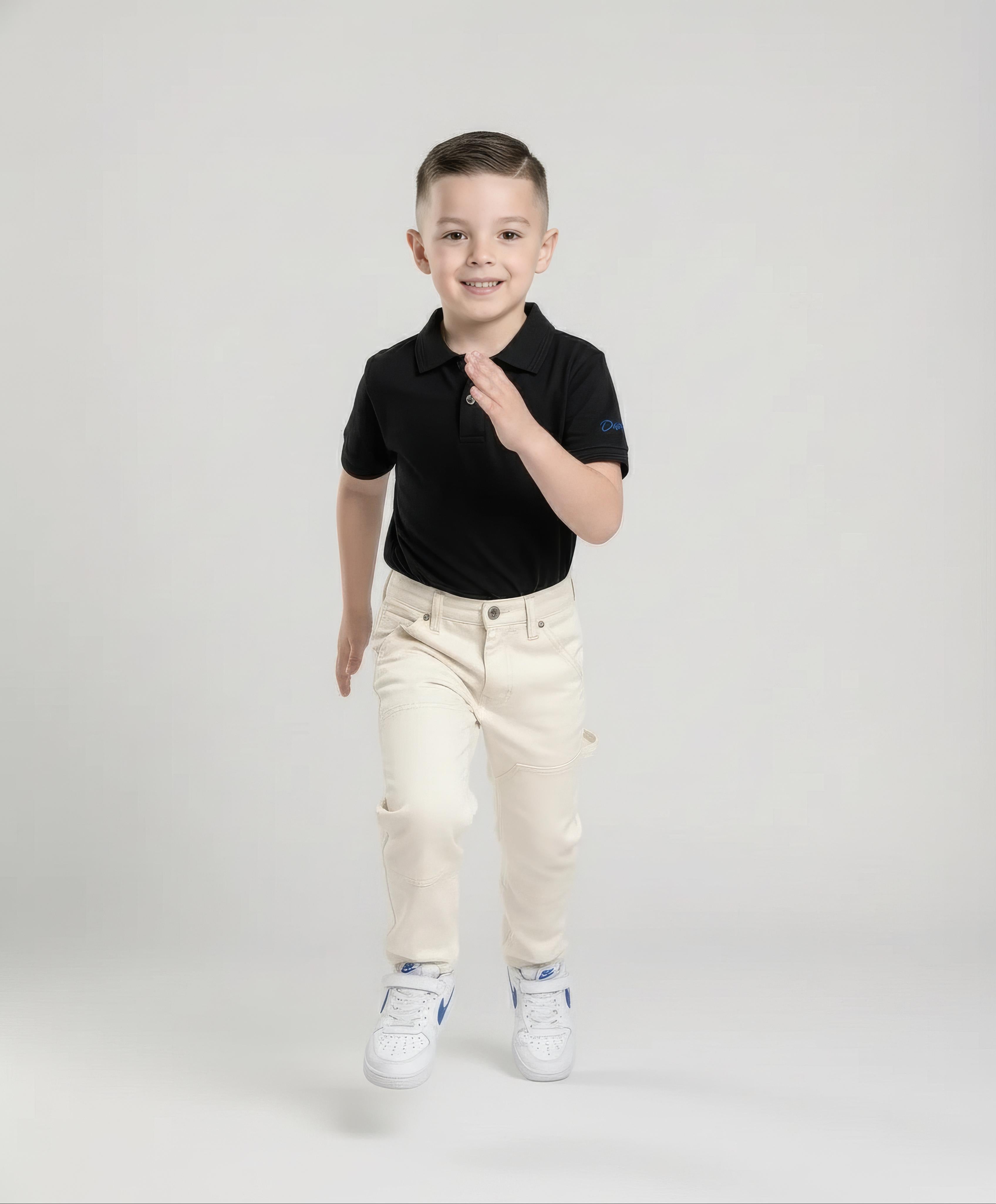 Boy Solid Polo Neck T-Shirt