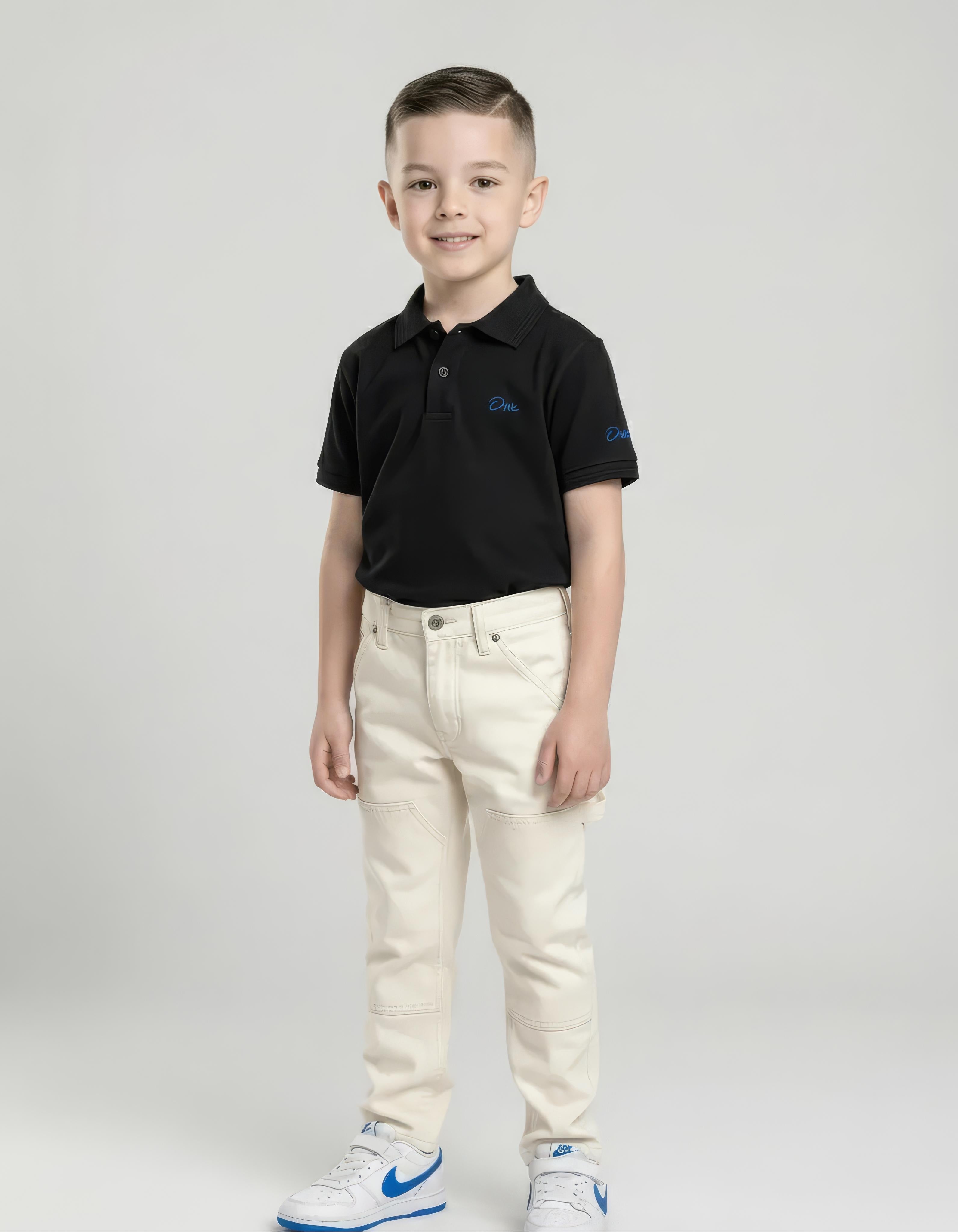 Boy Solid Polo Neck T-Shirt