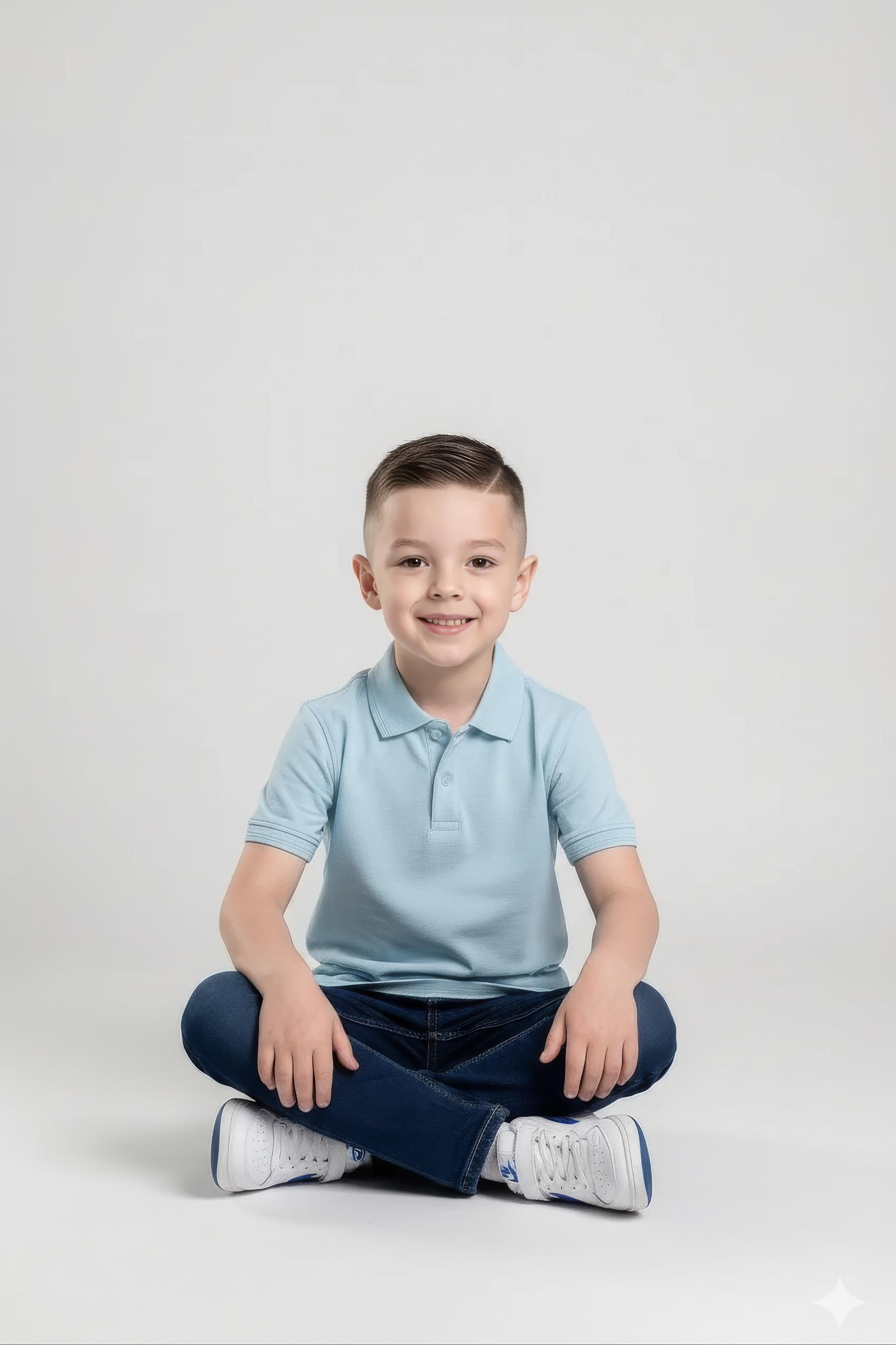 Boy Solid Polo Neck T-Shirt