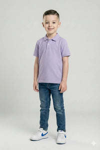 Boys Iris Solid Polo Collar T-shirt
