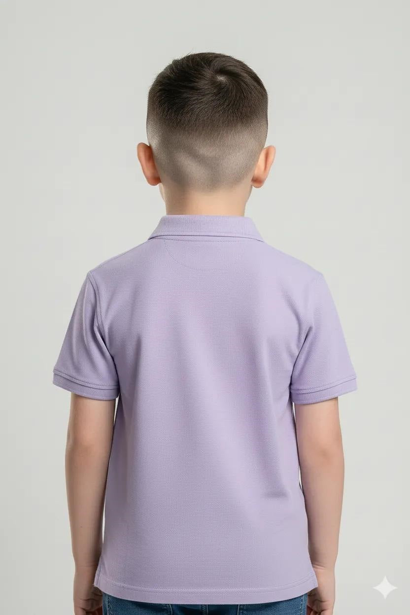 Boys Iris Solid Polo Collar T-shirt