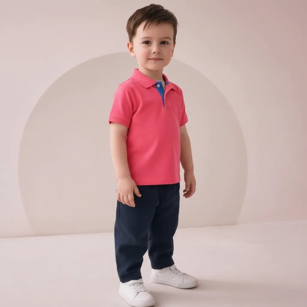 Boy Solid Polo Neck T-Shirt