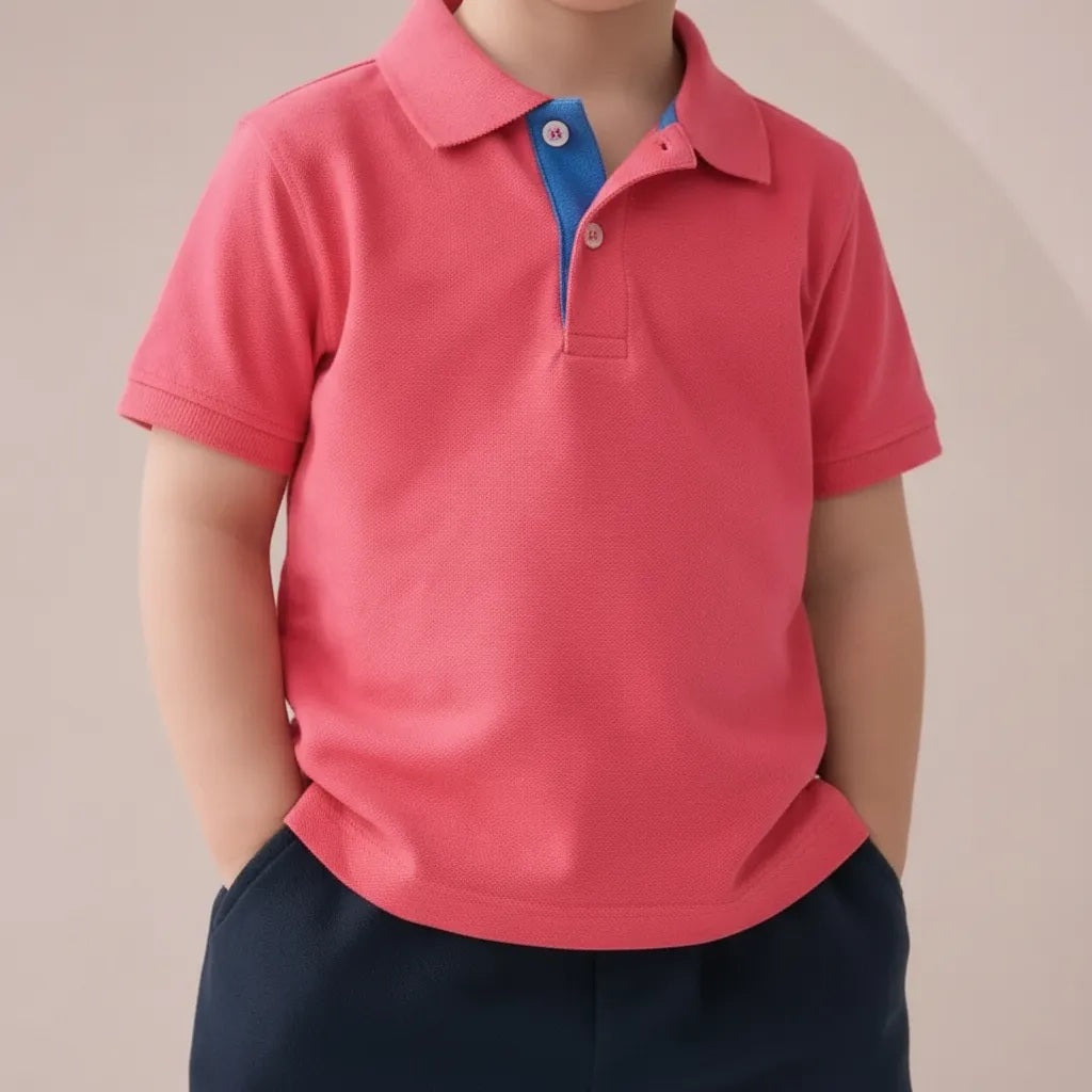 Boy Solid Polo Neck T-Shirt
