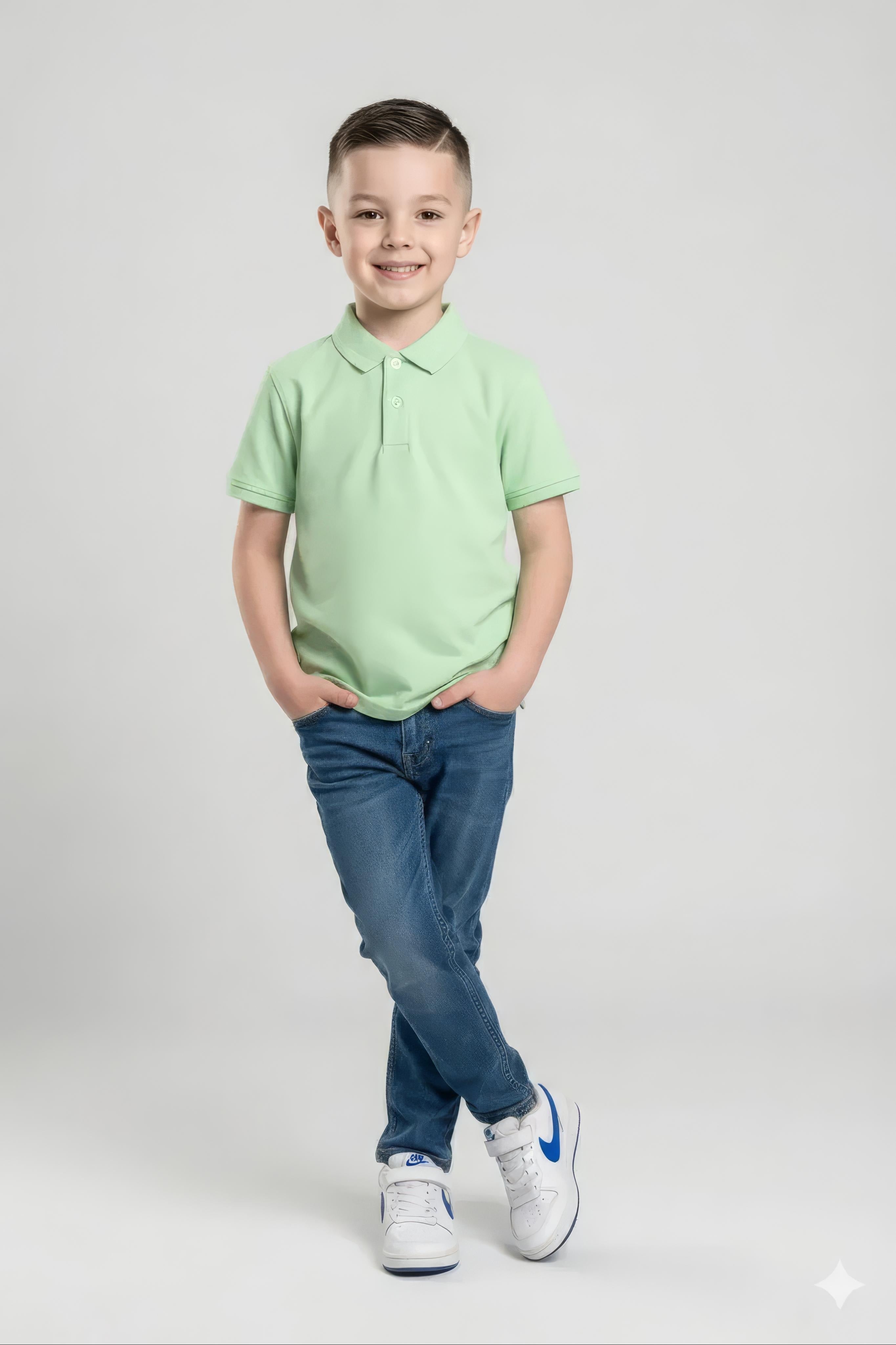 Boy Solid Polo Neck T-Shirt