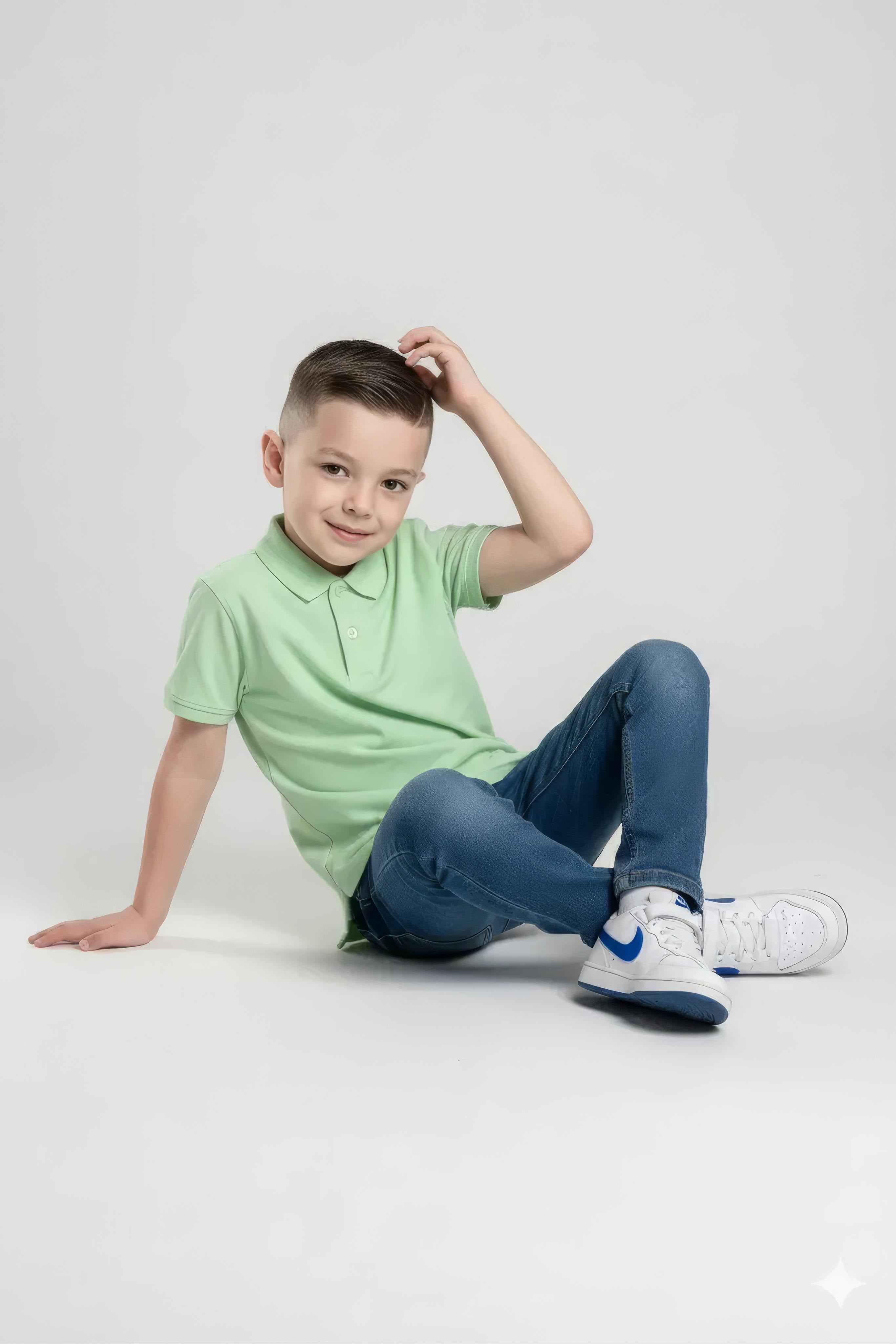 Boy Solid Polo Neck T-Shirt
