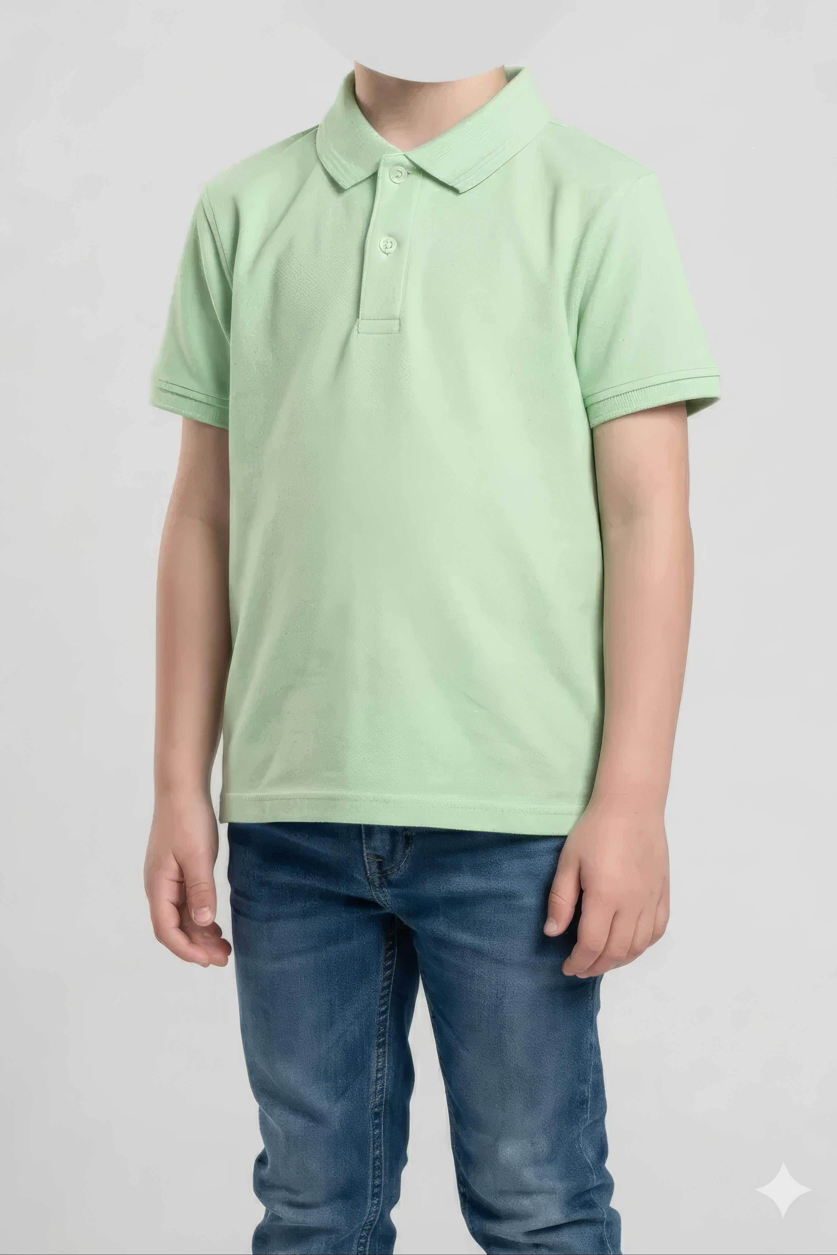 Boy Solid Polo Neck T-Shirt