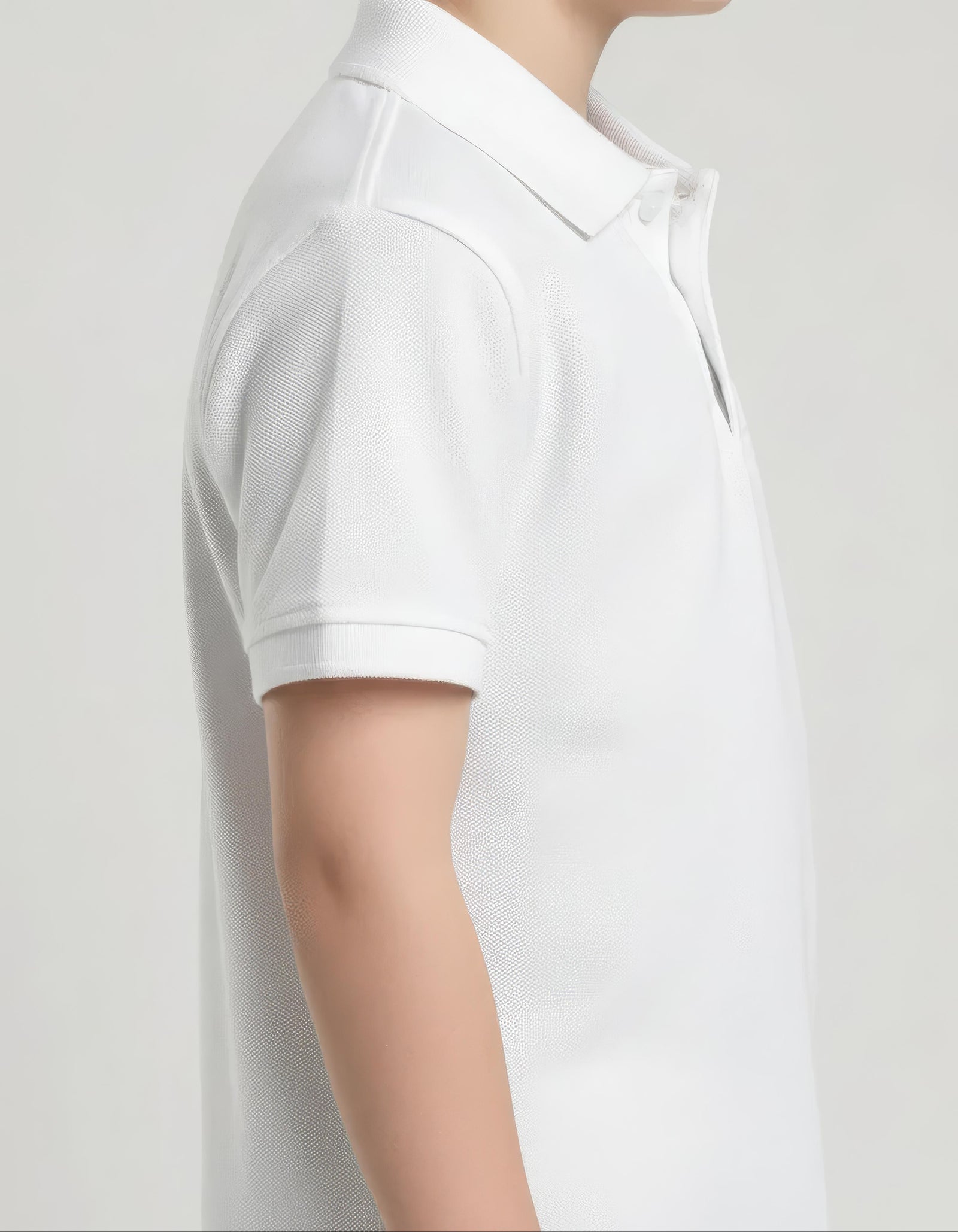 Boy Off White Solid Polo Neck T-Shirt