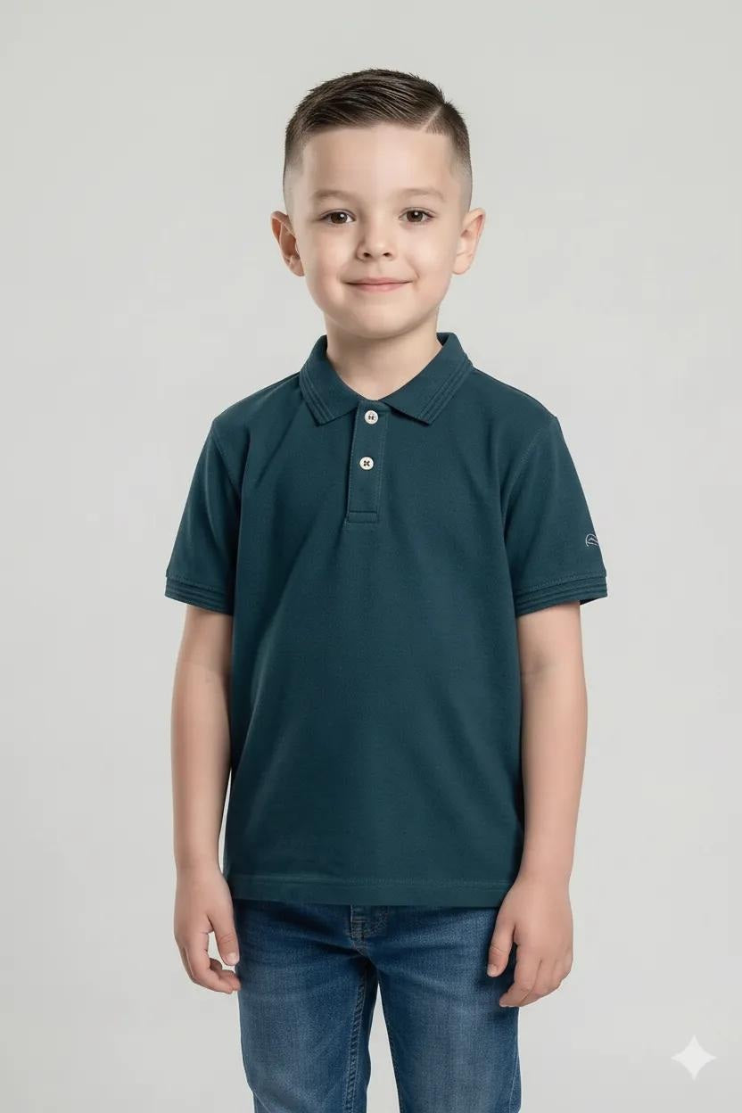 Octave Pacific Boys Solid Cotton Polo Tshirt