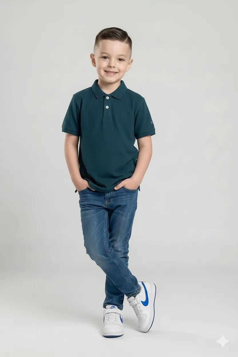 Octave Pacific Boys Solid Cotton Polo Tshirt