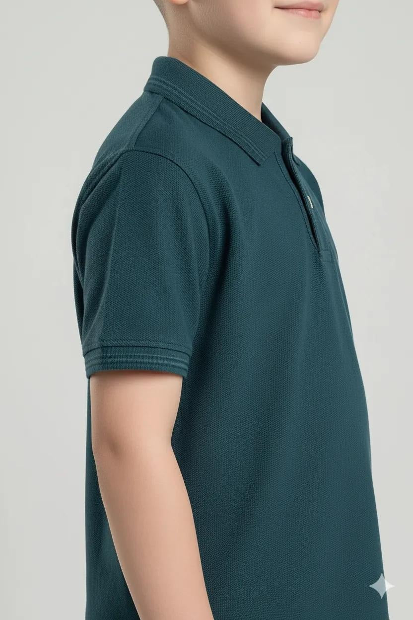 Octave Pacific Boys Solid Cotton Polo Tshirt