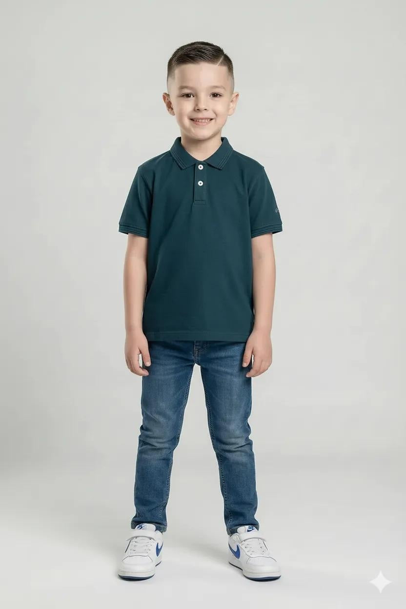 Octave Pacific Boys Solid Cotton Polo Tshirt