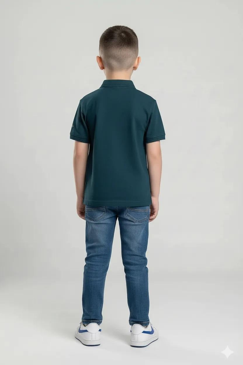 Octave Pacific Boys Solid Cotton Polo Tshirt