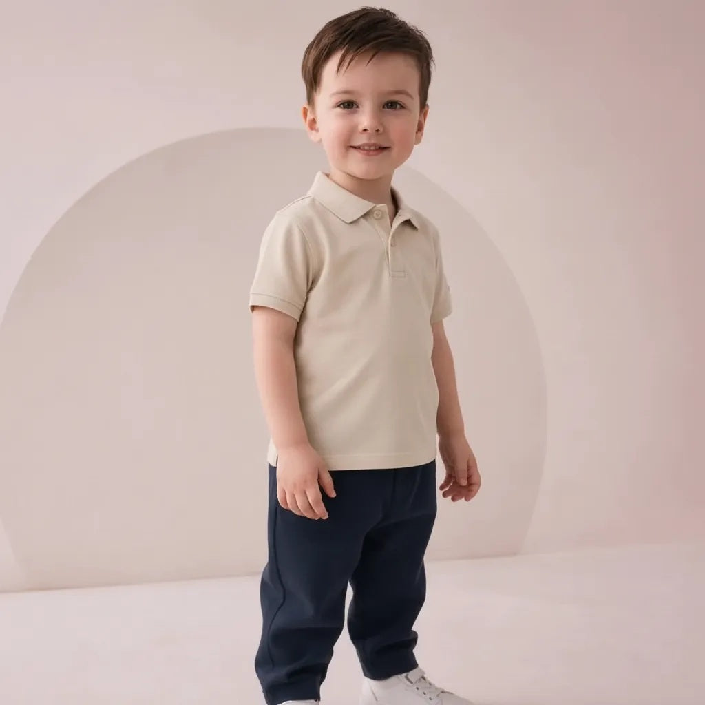 Boy Pristine Solid Polo Neck T-Shirt