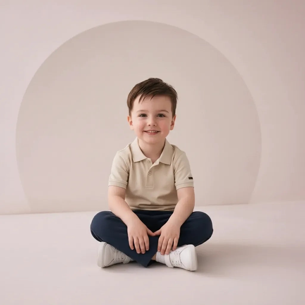 Boy Pristine Solid Polo Neck T-Shirt