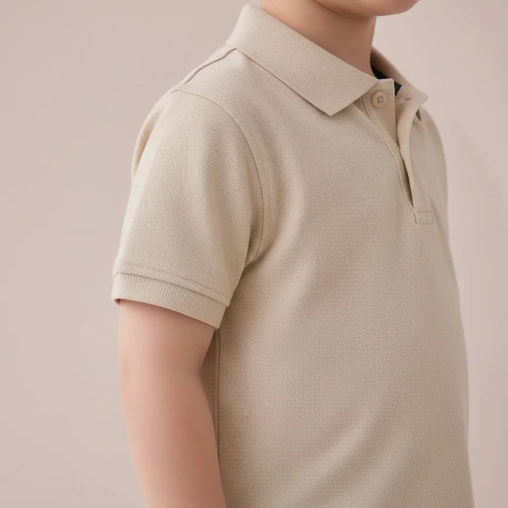 Boy Pristine Solid Polo Neck T-Shirt