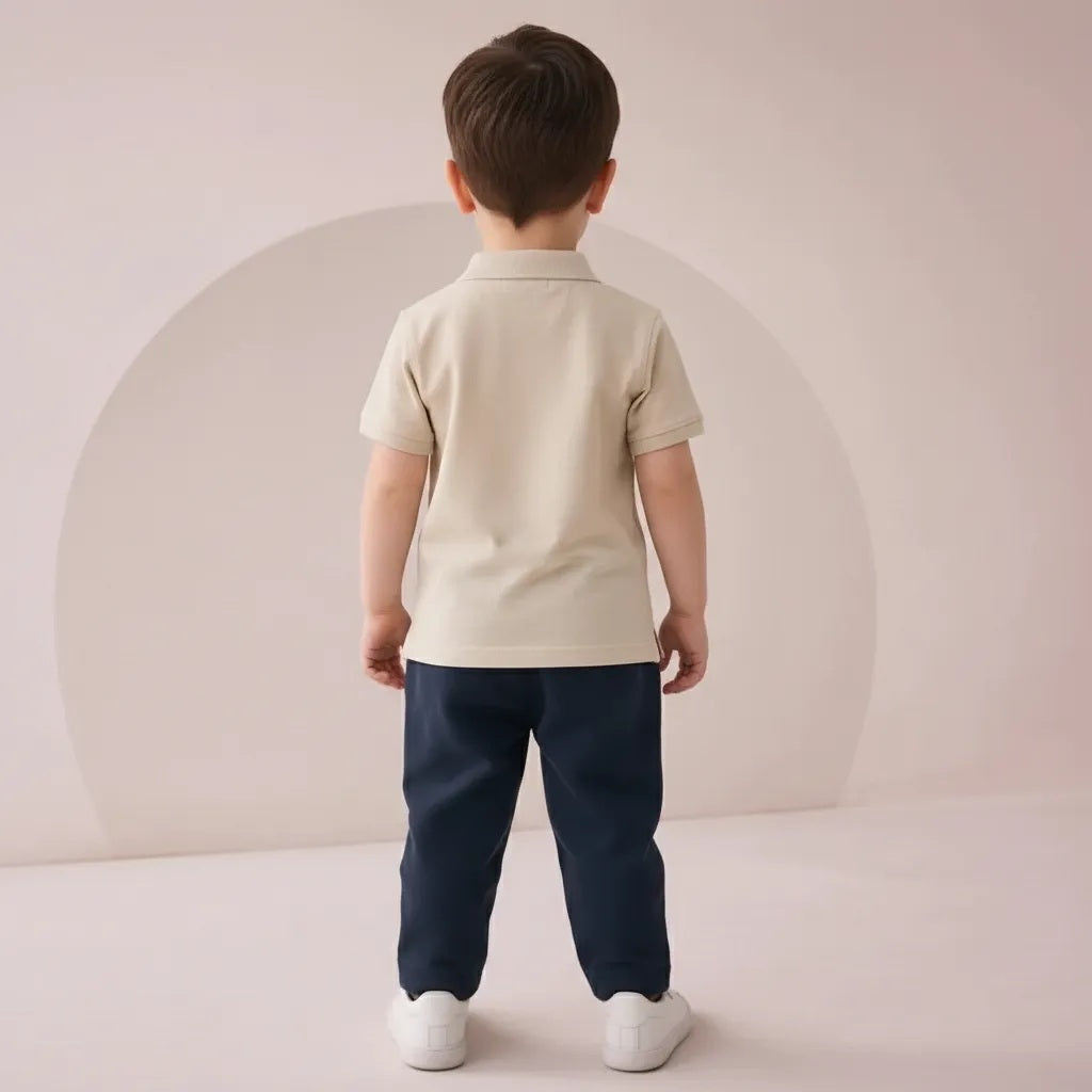 Boy Pristine Solid Polo Neck T-Shirt