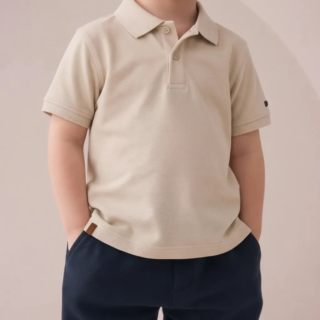 Boy Pristine Solid Polo Neck T-Shirt