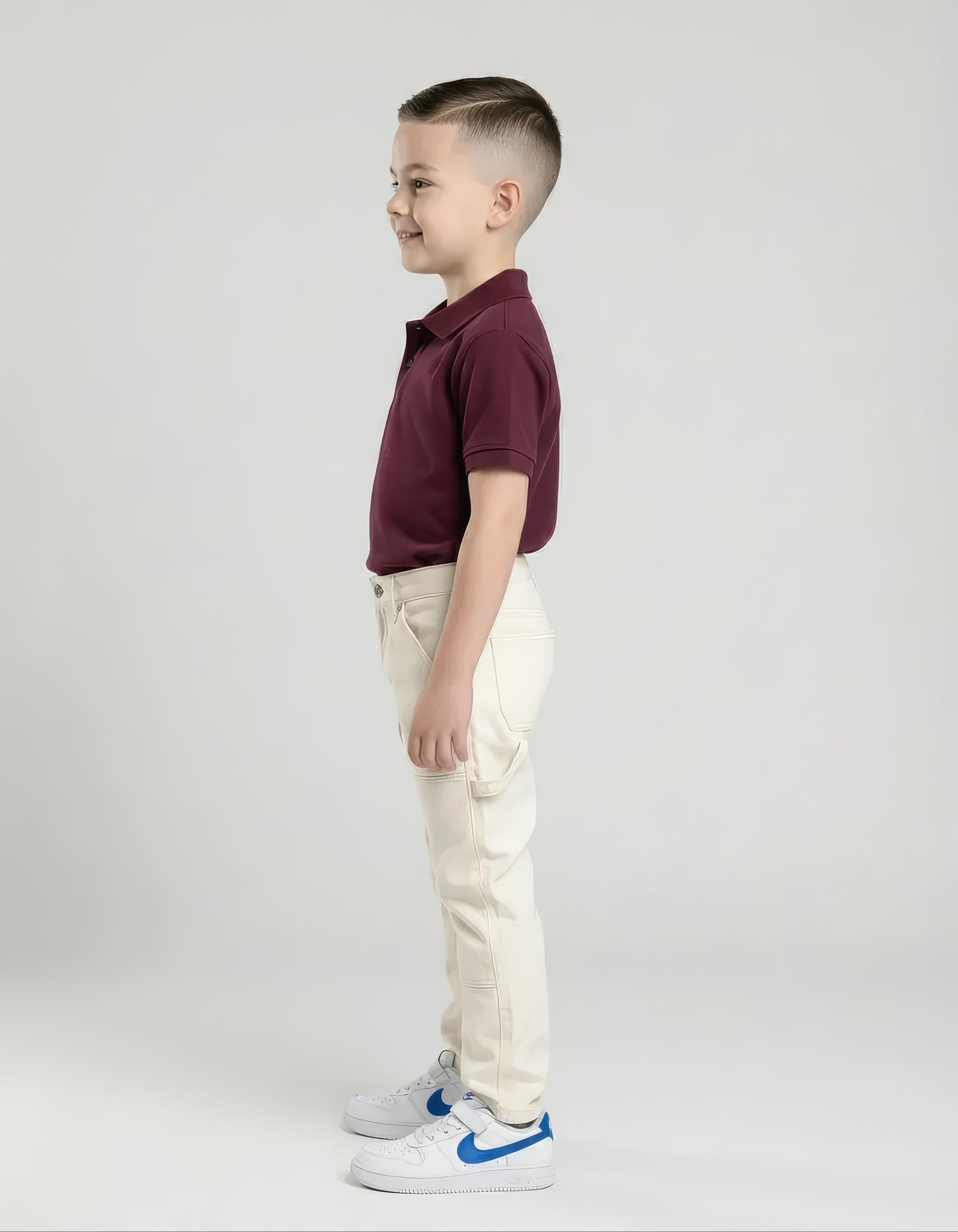 Boy Wine Solid Polo Neck T-Shirt