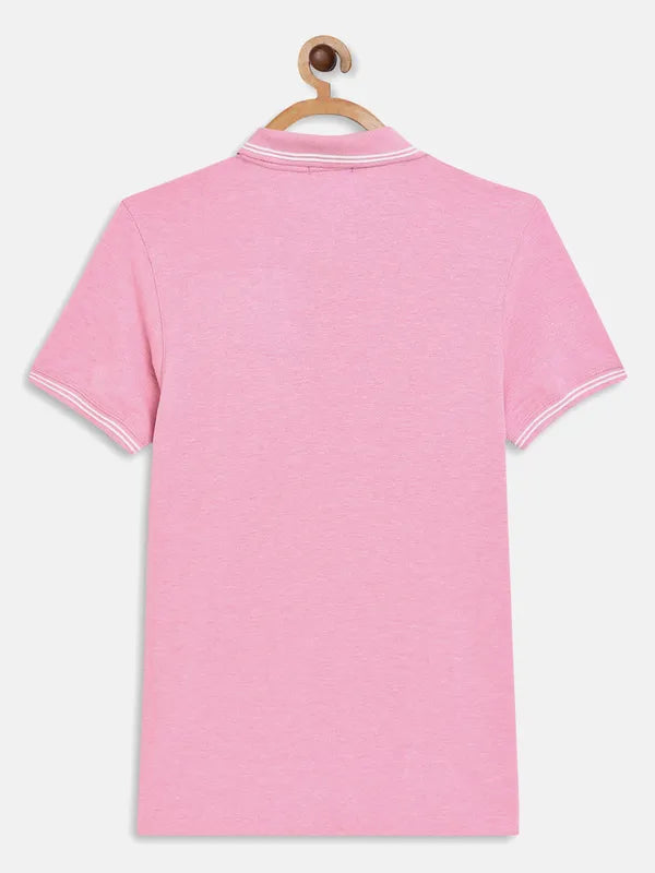 Octave Boys Pink Polo Collar Applique T-Shirt