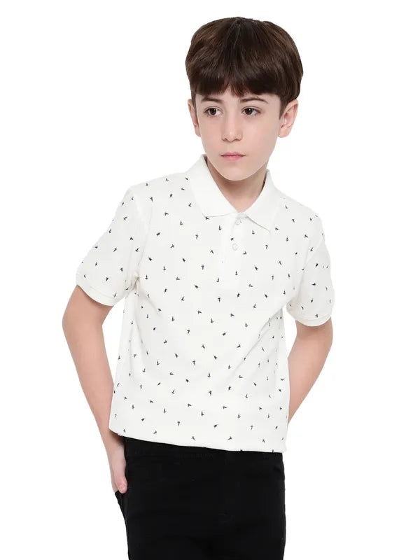 Octave Boys Conversational Printed Polo Collar T-Shirt