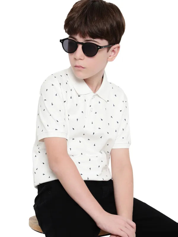 Octave Boys Conversational Printed Polo Collar T-Shirt