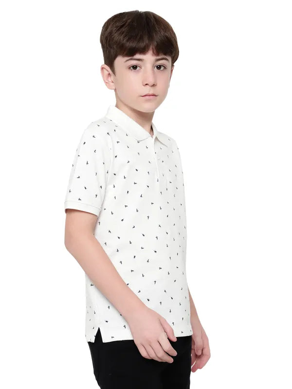 Octave Boys Conversational Printed Polo Collar T-Shirt