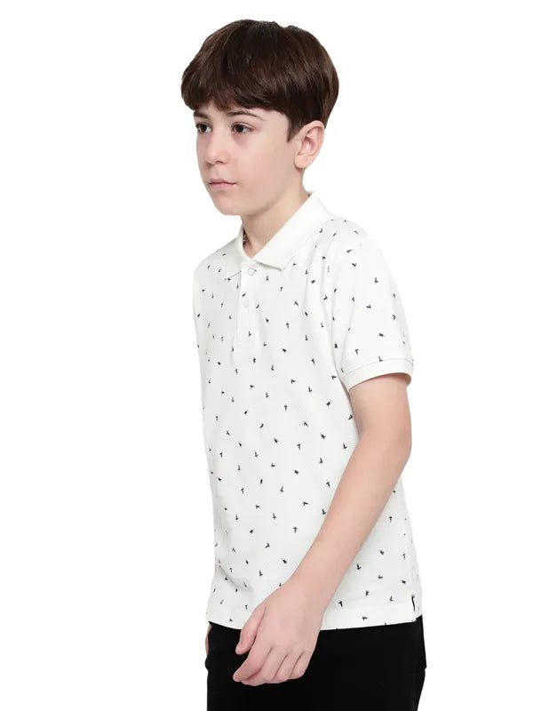 Octave Boys Conversational Printed Polo Collar T-Shirt