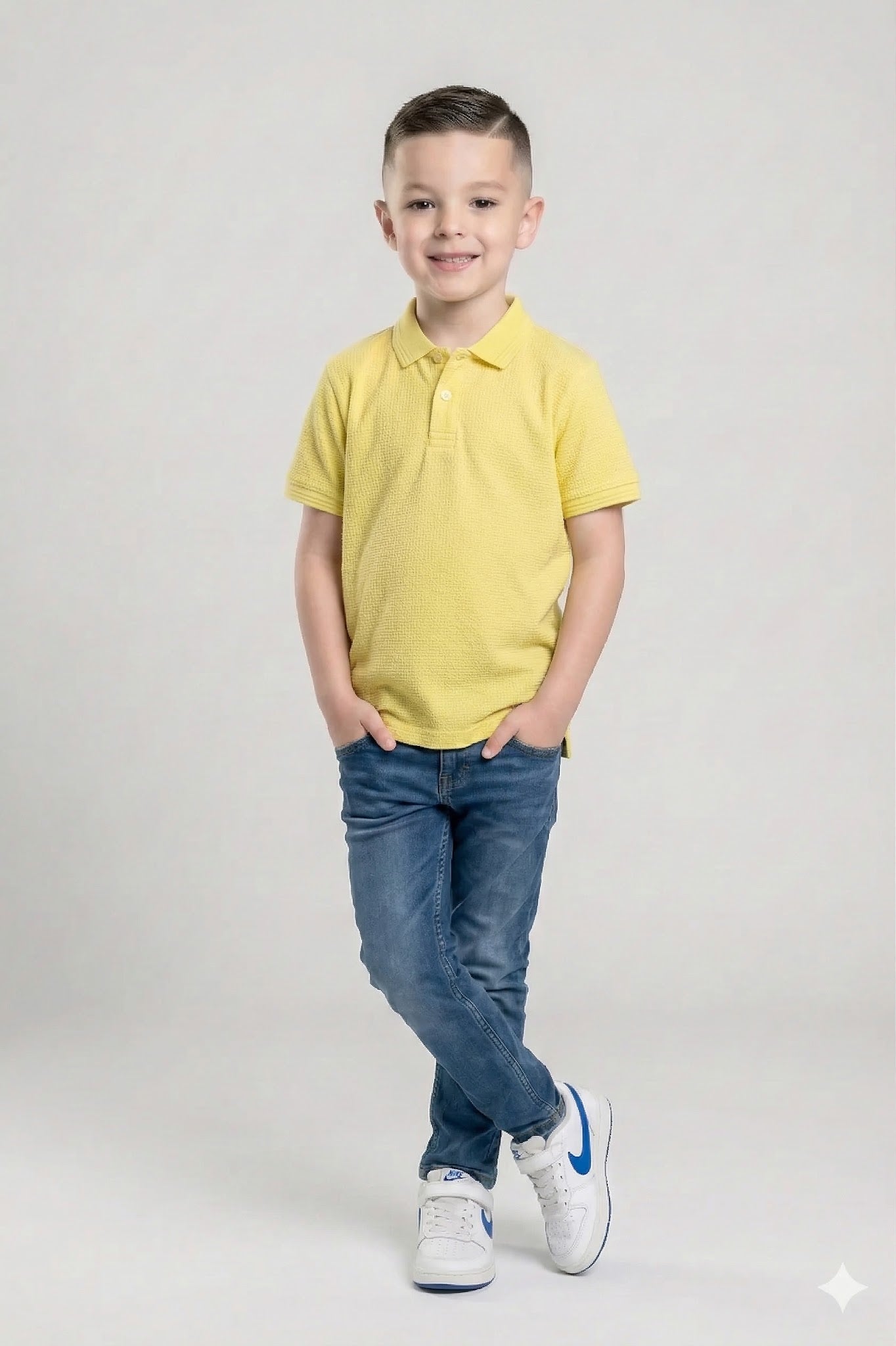 Boys Lime Light Polo Collar T-shirt