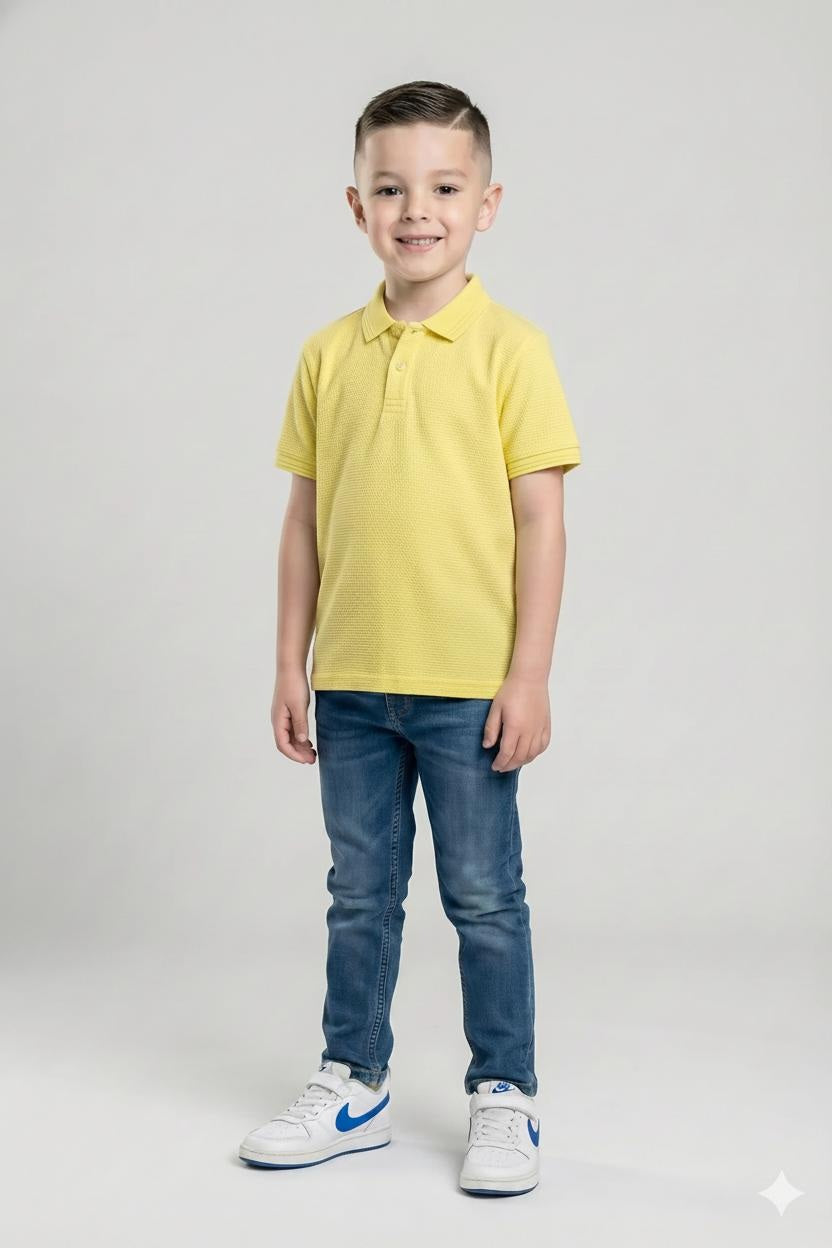 Boys Lime Light Polo Collar T-shirt