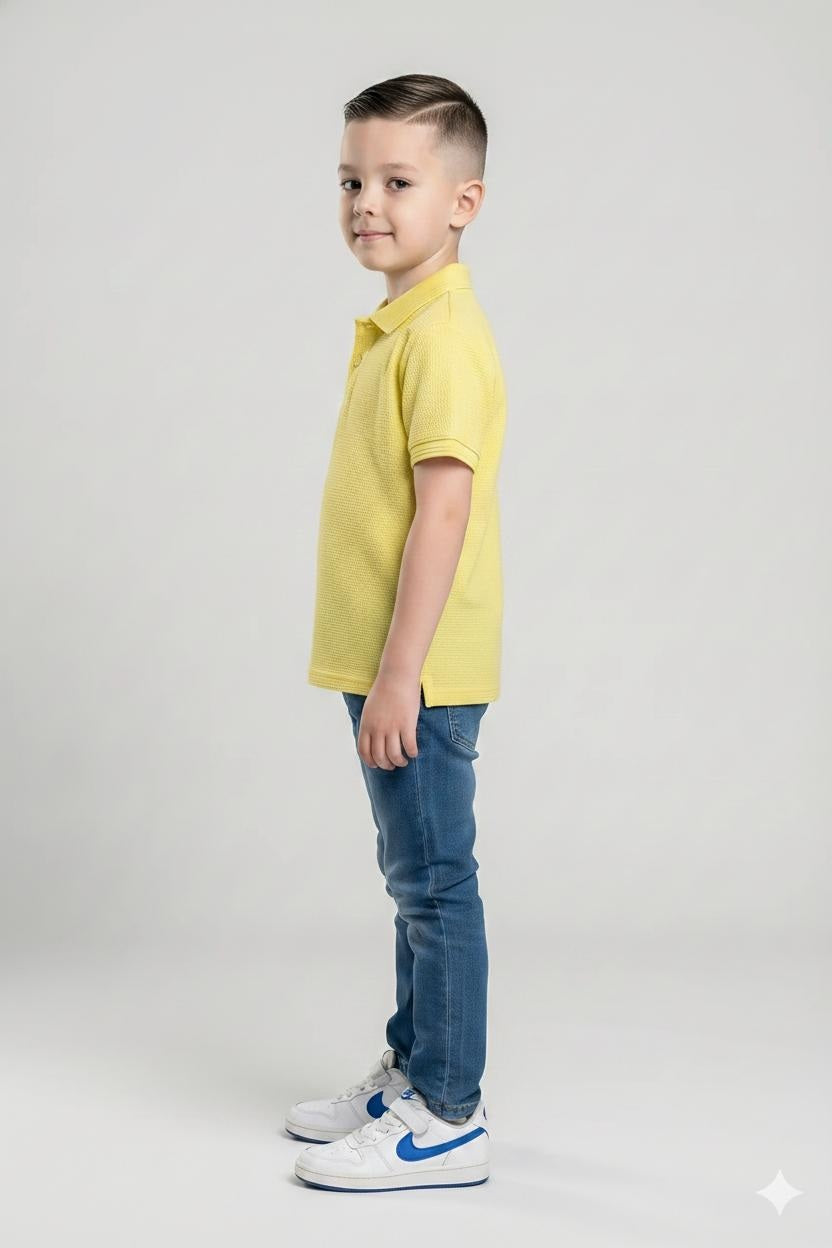 Boys Lime Light Polo Collar T-shirt