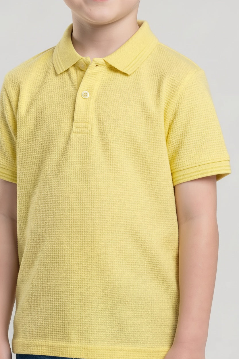 Boys Lime Light Polo Collar T-shirt